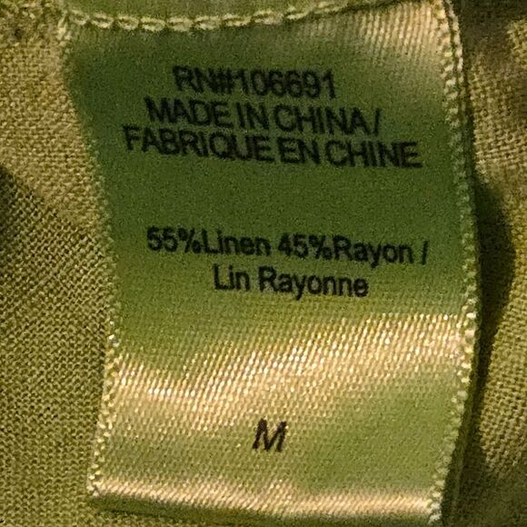 Young Fabulous & Broke Linen Blend L Green Shirt Dress M Coastal Beachy Vacation - Picture 7 of 10